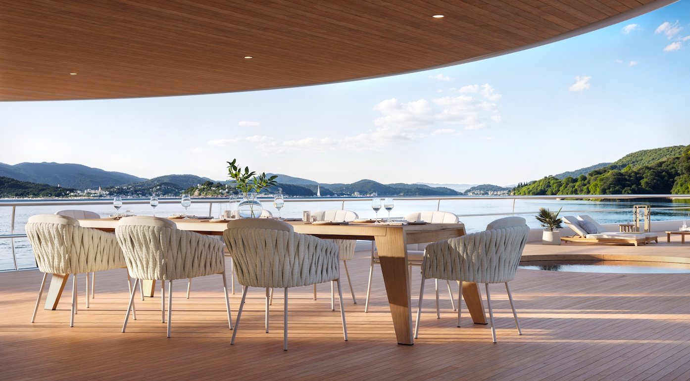 NV_2025 Borek alu rope Genua chair chalk white-taupe - Hybrid table teak copie
