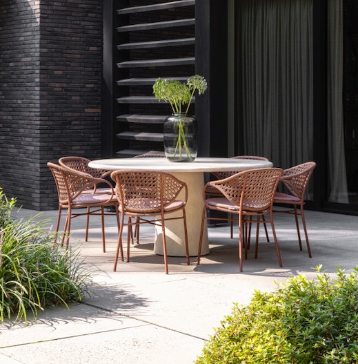NV_2025 M&L galvanised steel fibre Elba chair brick - Corsica table cement gray